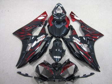 Carénages R6 2006-2007 - Noir Rouge Flamme