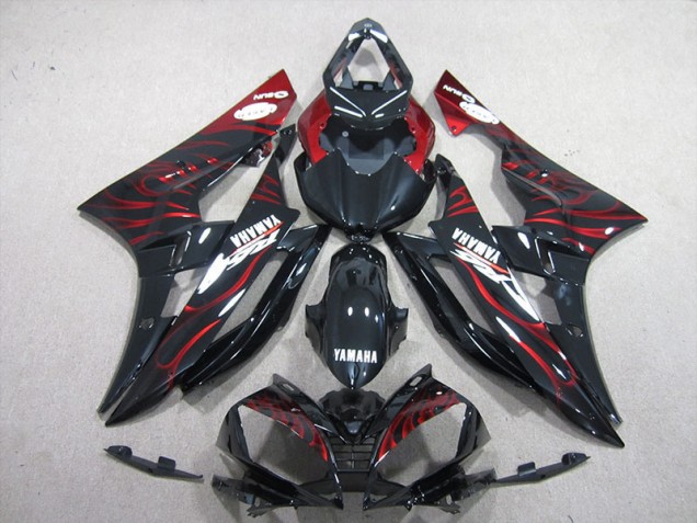 Carénages R6 2006-2007 - Noir Rouge Flamme Carénages R6 2006-2007 - Noir Rouge Flamme