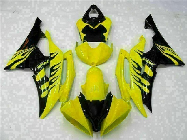 Carénages R6 2008-2016 - Jaune Noir Carénages R6 2008-2016 - Jaune Noir