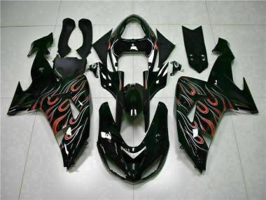 Carénages ZX10R 2006-2007 - Noir Rouge Flamme