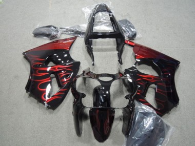Carénages ZX6R 2000-2002 - Noir Rouge Flamme