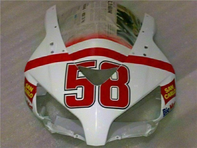 Carrosserie CBR 1000 RR 2004-2005 - Blanc Rouge Carrosserie CBR 1000 RR 2004-2005 - Blanc Rouge